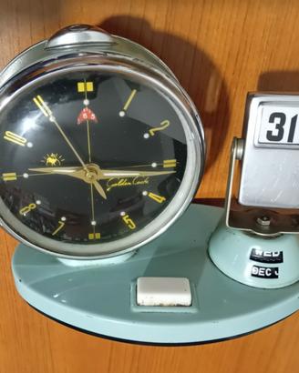 Orologio antico da tavolo, sveglia , calendario