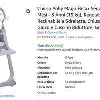 Seggiolone pappa e gioco Chicco Polly Magic Relax