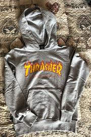 Felpa Trasher con cappuccio, grigia, taglia S