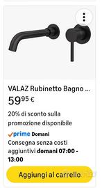 Rubinetto nero a muro per lavabo bagno