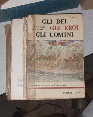 Libri scolastici anni '80 di vario genere