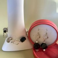 Parure bracciale e orecchini onice