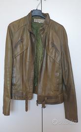 Giubino in pelle verde