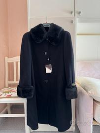 Cappotto nero in lana e cashmere - made in italy