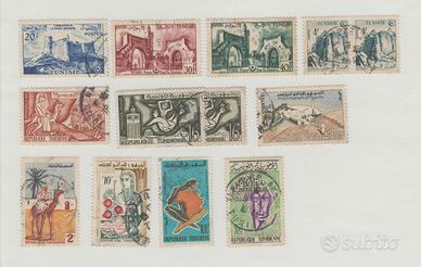 13 Francobolli Tunisia anni 1954/1962