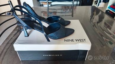 Sandalo con tacco blue navy