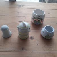 Set Vintage Ceramica da Cucina - 4 Pezzi Decorati