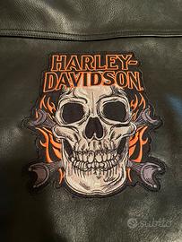 Gilet  giacca vera pelle patch Harley