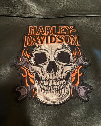 Gilet  giacca vera pelle patch Harley
