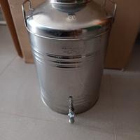 contenitore per olio con piede e rubinetto inox