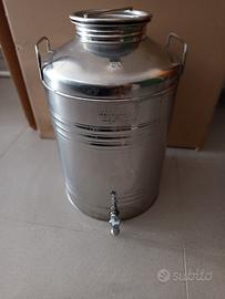 contenitore per olio con piede e rubinetto inox