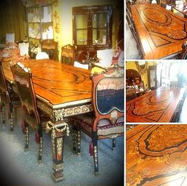 Tavolo francese con bronzi