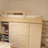 letto soppalco con armadio