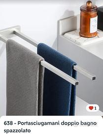 Porta asciugamani acciaio spazzolato nuovo 