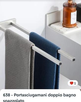 Porta asciugamani acciaio spazzolato nuovo 