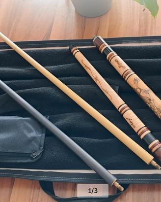 Stecca da biliardo artigianale Ares con 2 puntali 