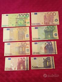 "EURO" 8 BANCONOTE LAMINATI IN ORO