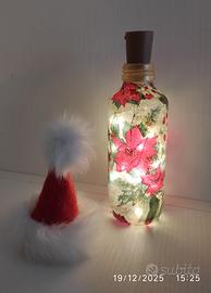 bottiglia decorata natalizia