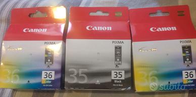 Tris Cartucce Originali Canon PGI-35 Nero e CLI-36