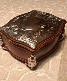 portagioie argento 925 legno sagomato e bombato