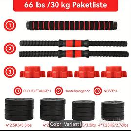 Set di manubri componibili da 30 kg