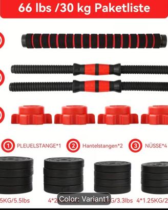Set di manubri componibili da 30 kg