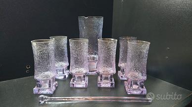 Servizio Murano vintage – caraffa e 6 bicchieri Se