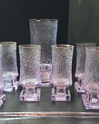 Servizio Murano vintage – caraffa e 6 bicchieri Se
