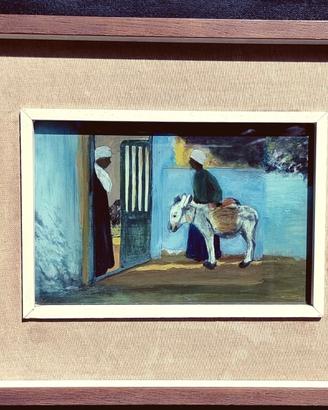 Raro dipinto antico in stile arabo