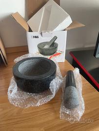 H&S mortaio in pietra pestello in granito x pesto