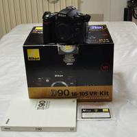 Nikon D90+Battery Grip con 2 batterie