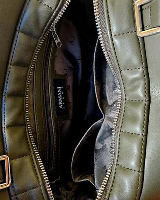 Borsetta in pelle Armani Jeans color verde bosco