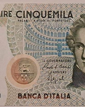 Banconota 5000 lire Italiana Vincenzo Bellini 