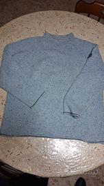 Maglione azzurro mélange a collo alto – Unisex