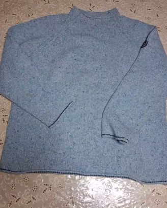 Maglione azzurro mélange a collo alto – Unisex