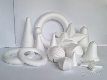 Forme POLISTIROLO cono-corona-campana-sfera, 9 PZ