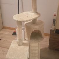 Tiragraffi / albero per gatti con cuccia e piattaf