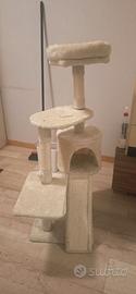 Tiragraffi / albero per gatti con cuccia e piattaf