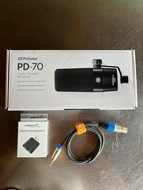 Microfono PreSonus PD-70 NUOVO + Cavo XLR+adattat.