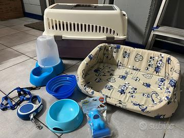 Trasportino, cuccia, guinzaglio, più varie x cane