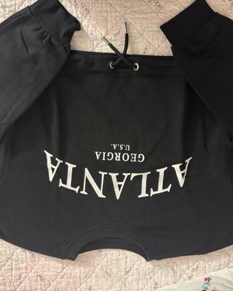 Felpa corta nera Bershka taglia M
