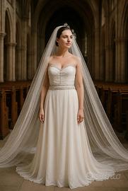 abito da sposa nuovo con custodia originale+ velo 