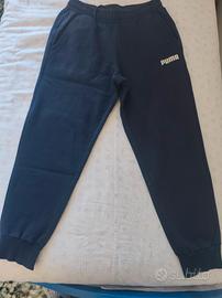 Pantalone tuta felpato Puma blu uomo
