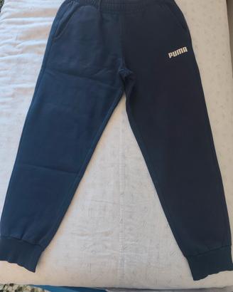 Pantalone tuta felpato Puma blu uomo