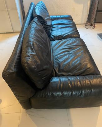 Divani in vera pelle nera