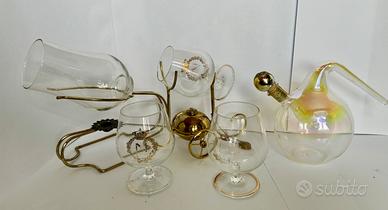 Lotto bicchieri e scalda brandy e cognac