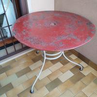 Tavolo Rotondo vintage in ferro Francese 