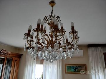 lampadario classico a gocce diametro circa 60 cm