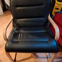 Poltrona pelle e legno