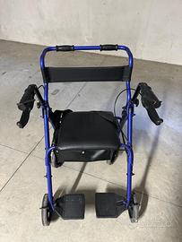 girello /deambulatore con   ruote e pedane piedi